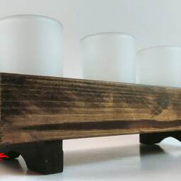 Candle Holder, Wood, Rustic, Primitive, Handmade, Gift, Mantle, Table, Display Piece, Tea Light, Votive Candles - thumbnail 3