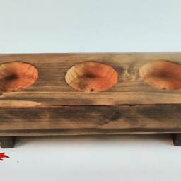 Candle Holder, Wood, Rustic, Primitive, Handmade, Gift, Mantle, Table, Display Piece, Tea Light, Votive Candles - thumbnail 4