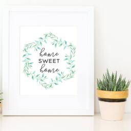 Home Sweet Print, Sign, Digital Instant Download, Printable Wall Art - thumbnail 2