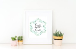 Home Sweet Print, Sign, Digital Instant Download, Printable Wall Art - thumbnail 1