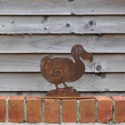 Rusty Metal Dodo Garden Statue, Outdoor Ornament - thumbnail 3