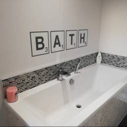 Bath Scrabble Tiles Wall Sticker, Bathroom Decor, Art, Bath Decal, Sticker - thumbnail 3