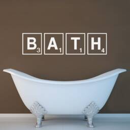 Bath Scrabble Tiles Wall Sticker, Bathroom Decor, Art, Bath Decal, Sticker - thumbnail 2