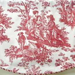 Waverly Country Life Weekend Garnet & Ivory Window Valance Lined Corded Rod Pocket Scalloped French Romantic Toile - thumbnail 2