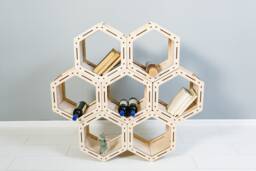 Honeycomb Hexagon Shelves, Loft Shelf, Geometric Shelves, Custom Bookcase, Housewarming Gift, Modular Shelving, Shelves - thumbnail 1
