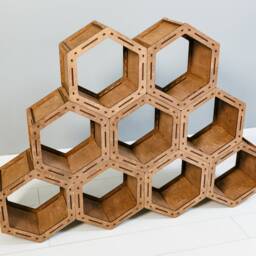 Honeycomb Hexagon Shelves, Loft Shelf, Geometric Shelves, Custom Bookcase, Housewarming Gift, Modular Shelving, Shelves - thumbnail 2
