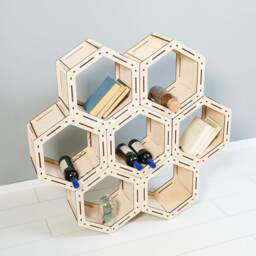 Honeycomb Hexagon Shelves, Loft Shelf, Geometric Shelves, Custom Bookcase, Housewarming Gift, Modular Shelving, Shelves - thumbnail 3