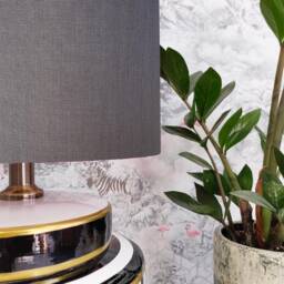 Extra Tall Drum Lampshade in Grey Linen, 50cm Height - thumbnail 2