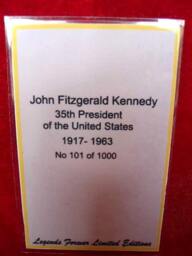 Limited Edition Jfk Bronzed Figurine, Legends Forever, Collectible Memorabilia - thumbnail 4