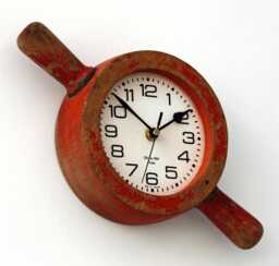 Wooden Wall Clock - New 28cm Handmade Upcycled Rustic Distressed Unique Gift Off The Clocks - thumbnail 1