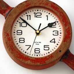 Wooden Wall Clock - New 28cm Handmade Upcycled Rustic Distressed Unique Gift Off The Clocks - thumbnail 3