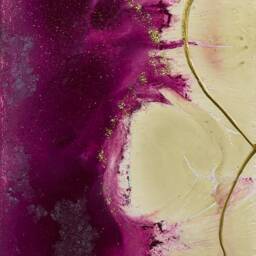 Gold & Purple Modern Clock For Wall Or Desk, Vertical Art Long Tall Narrow Decor, Unique Glass Home Decor - thumbnail 3