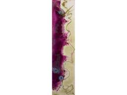 Gold & Purple Modern Clock For Wall Or Desk, Vertical Art Long Tall Narrow Decor, Unique Glass Home Decor