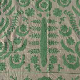 Boho Cotton Suzani Quilt - Handcrafted Embroidery, Artisan Textile, Reversible Bedspread Or Sofa Throw - thumbnail 3