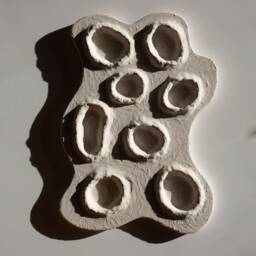Wabi Sabi Wall Art - Plaster Texture Painting Japandi 3D Sculpture Modern Abstract Relief in Organic Shape Artwork - thumbnail 4