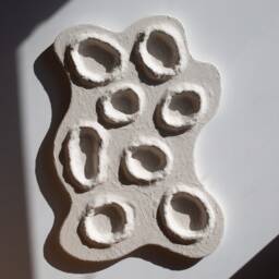 Wabi Sabi Wall Art - Plaster Texture Painting Japandi 3D Sculpture Modern Abstract Relief in Organic Shape Artwork - thumbnail 3