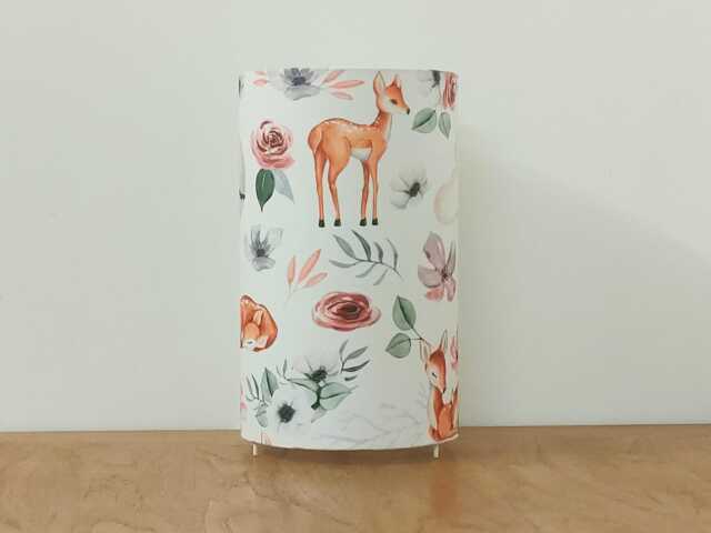 Tube Lamp With Deer & Fawn Motifs, Hot Air Balloons - A Perfect Christmas, Birthday, Or Nursery Gift For Baby Child - image 1
