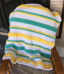Bobbles & Stripes Baby Blanket Pattern - thumbnail 1