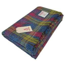 Harris Tweed Callanish Tartan - Luxury Large Pure Wool Throw Blanket 150x200cm/59x79 - thumbnail 4