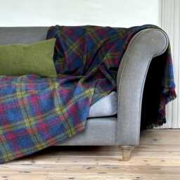 Harris Tweed Callanish Tartan - Luxury Large Pure Wool Throw Blanket 150x200cm/59x79 - thumbnail 1