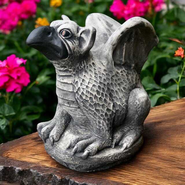 Concrete Gargoyle Statue Dragon Griffin Sculpture Mythical Creature Figurine Gothic Garden Ornament Stone Medieval Yard Decor Gift - image 1