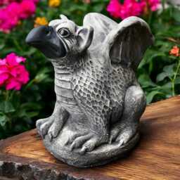 Concrete Gargoyle Statue Dragon Griffin Sculpture Mythical Creature Figurine Gothic Garden Ornament Stone Medieval Yard Decor Gift - thumbnail 1