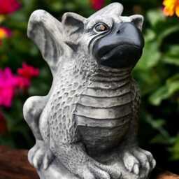 Concrete Gargoyle Statue Dragon Griffin Sculpture Mythical Creature Figurine Gothic Garden Ornament Stone Medieval Yard Decor Gift - thumbnail 2