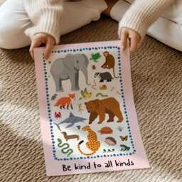 Be Kind To All Kinds - Children's Prints Home Decor Unframed Print - thumbnail 3