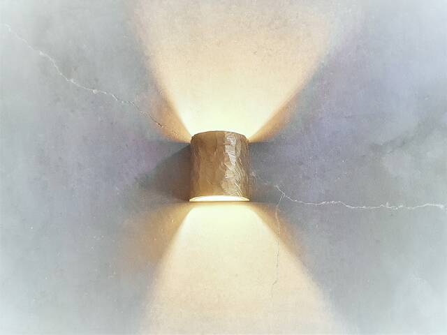 Handmade Gold Ceramic Wall Sconce Diamond Cut Led Light - image 1