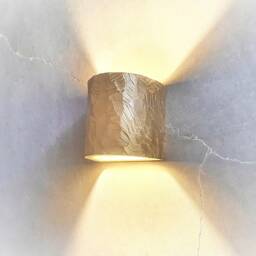 Handmade Gold Ceramic Wall Sconce Diamond Cut Led Light - thumbnail 2