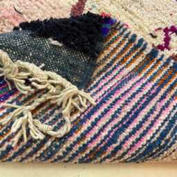Authentic Handmade Moroccan Rug - Colorful Abstract Landscape Wool Carpet Pictorial Folk Art Area - thumbnail 4