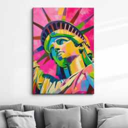 statue Of Liberty New York City Usa Abstract Modern Oil Painting Wall Art Framed Canvas Poster Print Home Living Room Decor Gifts
