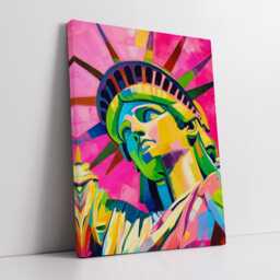 statue Of Liberty New York City Usa Abstract Modern Oil Painting Wall Art Framed Canvas Poster Print Home Living Room Decor Gifts - thumbnail 2