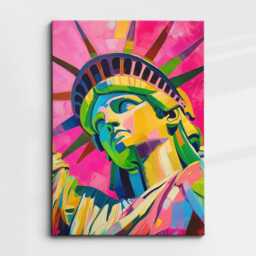 statue Of Liberty New York City Usa Abstract Modern Oil Painting Wall Art Framed Canvas Poster Print Home Living Room Decor Gifts - thumbnail 3