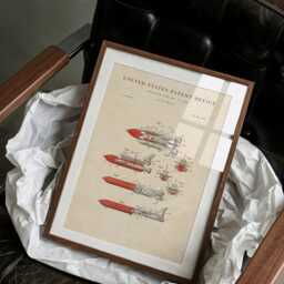 Rocket Ship Patent Print Vintage Space Wall Art - thumbnail 2