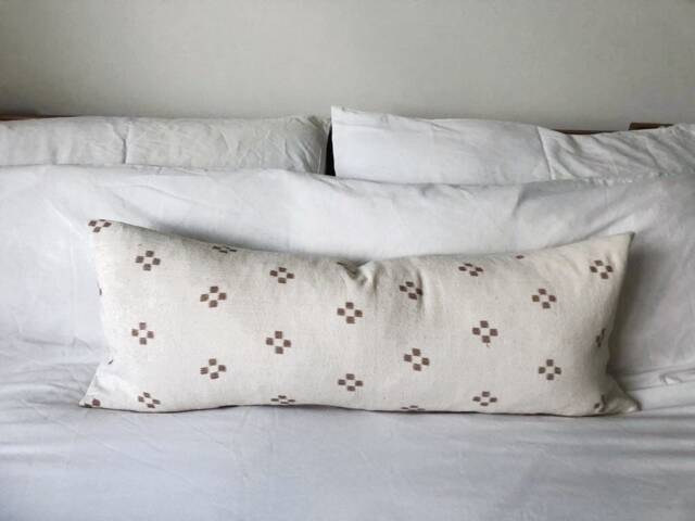 Woven Bolster Pillow Cover, Earth Tones, Ikat Cushion - image 1