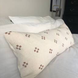 Woven Bolster Pillow Cover, Earth Tones, Ikat Cushion - thumbnail 2