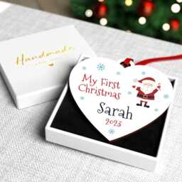 Personalised Baby First Christmas Decoration - Babys Xmas Ornament Baby's 1st My With Red Bag - thumbnail 3