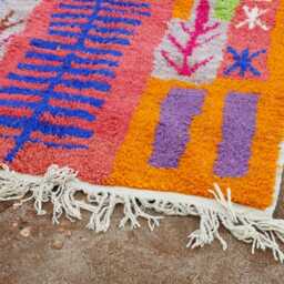 Vibrant Moroccan Beni Ourain Rug - Handwoven Wool With Bold Geometric Patterns - thumbnail 2