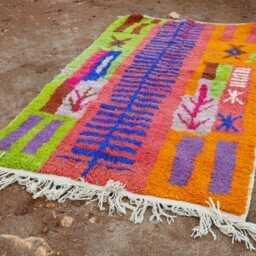 Vibrant Moroccan Beni Ourain Rug - Handwoven Wool With Bold Geometric Patterns - thumbnail 3