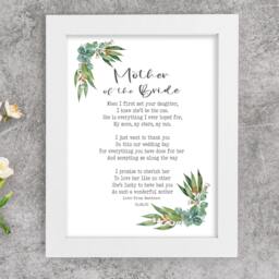 Personalised Mother Of Bride/Groom Poem Print - Wedding Thank You Gift - thumbnail 2
