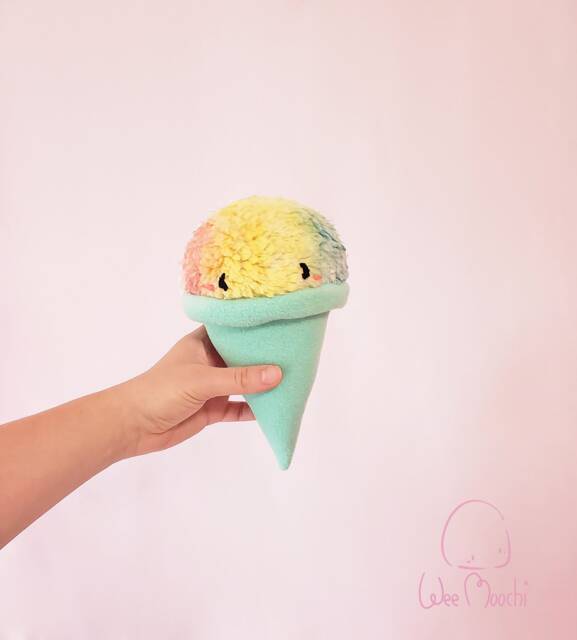 Snow Cone Novelty Plush, Icy Cone, Plush, Ice, Blue, Rainbow, Pink, Yellow, Pillow - image 1