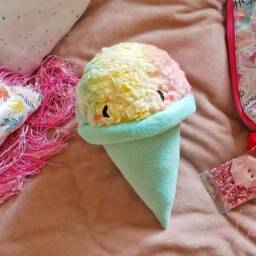 Snow Cone Novelty Plush, Icy Cone, Plush, Ice, Blue, Rainbow, Pink, Yellow, Pillow - thumbnail 2