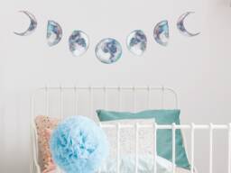 Moon Phases Wall Stickers, Wall Stickers, Phases Decal, Art, Watercolour Sticker - thumbnail 1