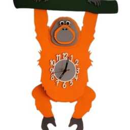 Orangutan , Orange, Wooden, Personalised, Pendulum Wall Clock - thumbnail 2