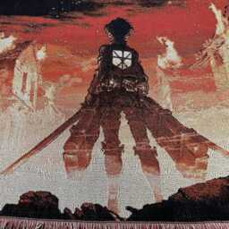 Attack On Titan Woven Blanket - Colossal Wall Art, 100% Cotton Tapestry - thumbnail 3