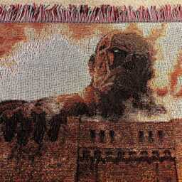 Attack On Titan Woven Blanket - Colossal Wall Art, 100% Cotton Tapestry - thumbnail 2