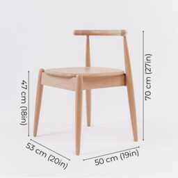Modern Wooden Dining Chairs - Handcrafted Oak, Scandinavian Style For Living Room & Kitchen - thumbnail 3