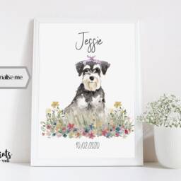 Personalized Schnauzer Print, Dog Lover Wall Art, Home Decor - thumbnail 3