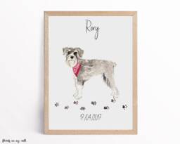 Personalized Schnauzer Print, Dog Lover Wall Art, Home Decor - thumbnail 1